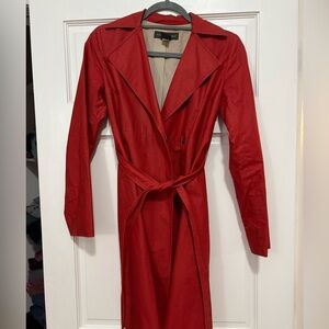 Banana Republic Red Trench Coat with Tie Belt — Women’s XS